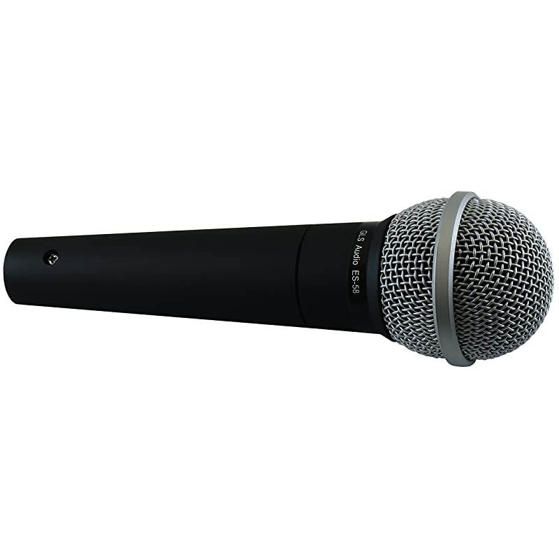 Vocal Microphone ES-58 & Mic Clip - Professional Series ES58 Dynamic Cardioid Mike Unidirectional (No On/Off Switch)