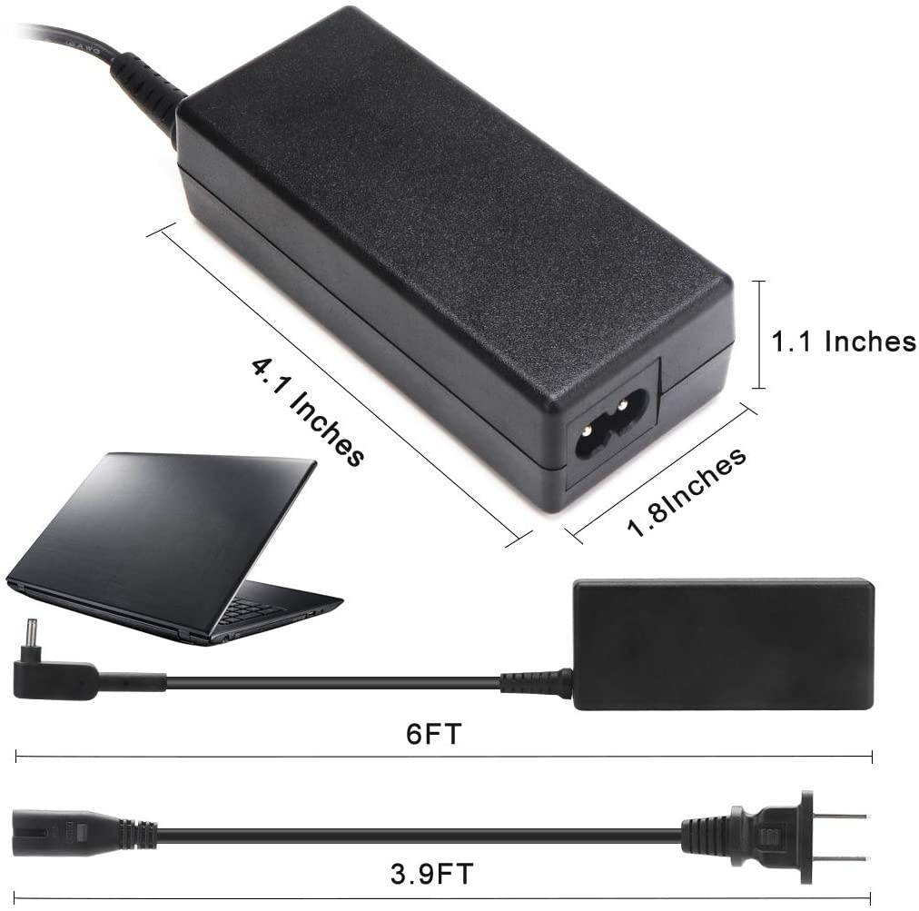 19V 3.42A 65W AC Laptop Charger Fit for Acer-Chromebook 15 R13 R11 CB3-532 CB3-111-C4HT CB3-131 C720 C720P C740 C720-2802 C720P-2600 Tablet AO1-431