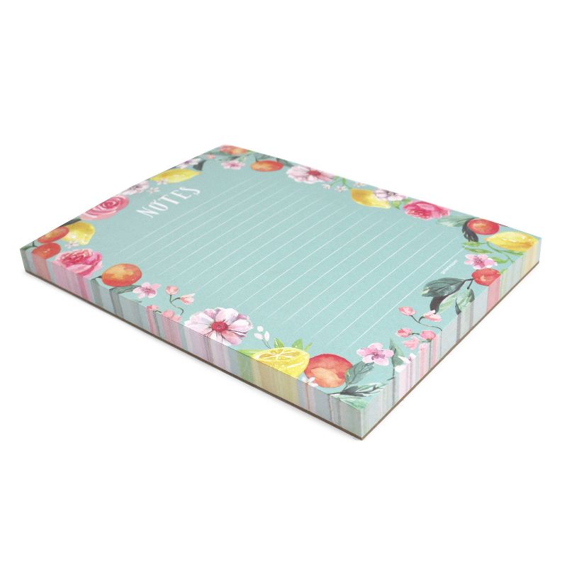 6" x 8" 120pg Desk Notepad Teal Floral - greenroom