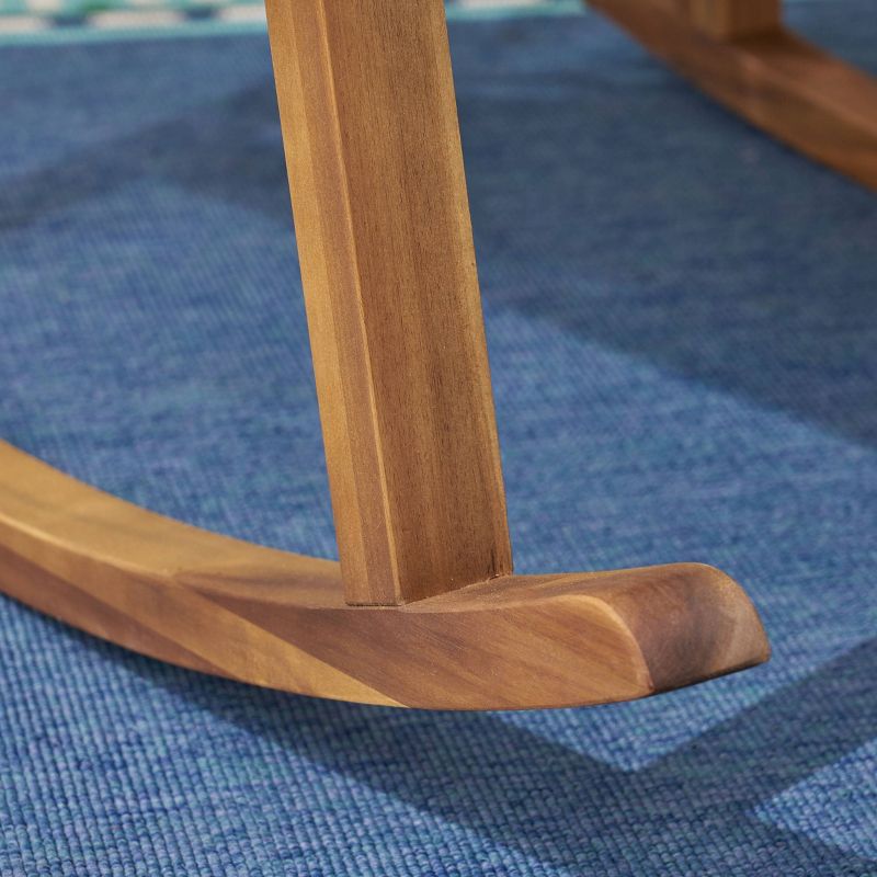 3pc Candel Acacia Wood Patio Rocking Chair and Table Set Teak - Christopher Knight Home