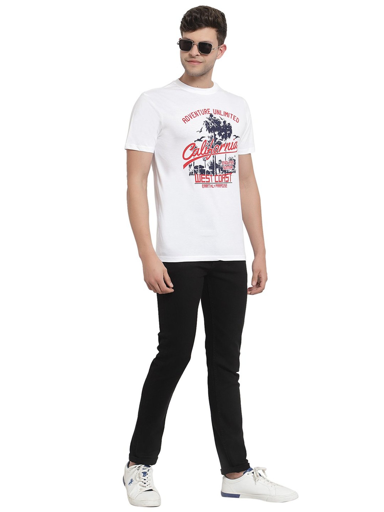 Proteens White Printed Cotton T-Shirt