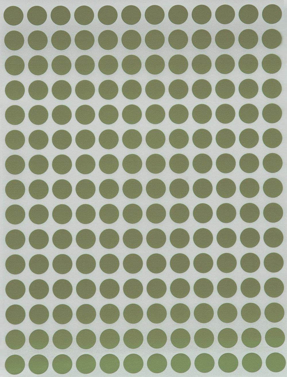 Dot Sticker &frac14;&rdquo; inch 8mm Color labels in Olive - 2520 Pack by Royal Green