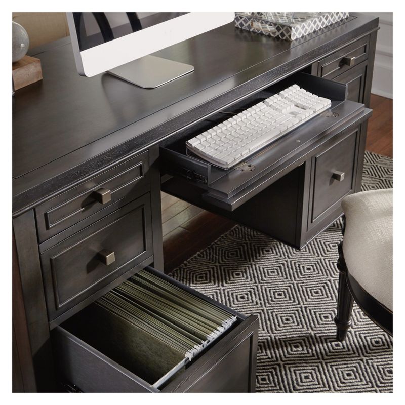 5Th Avenue Executive Pedestal Desk - Gray Sable - Home Styles