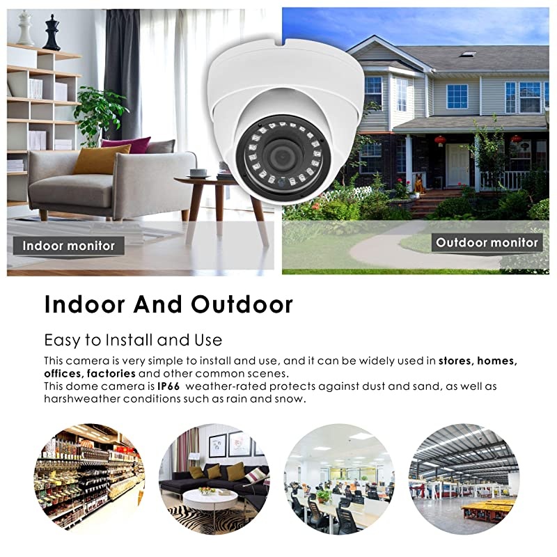 Super Hybrid 5MP 4MP 1080P HDTVICVIAHD960H CCTV Surveillance Security Camera 36mm Fixed Lens OutdoorIndoor 49ft IR Waterproof DayampNight Vision Metal Dome Video System