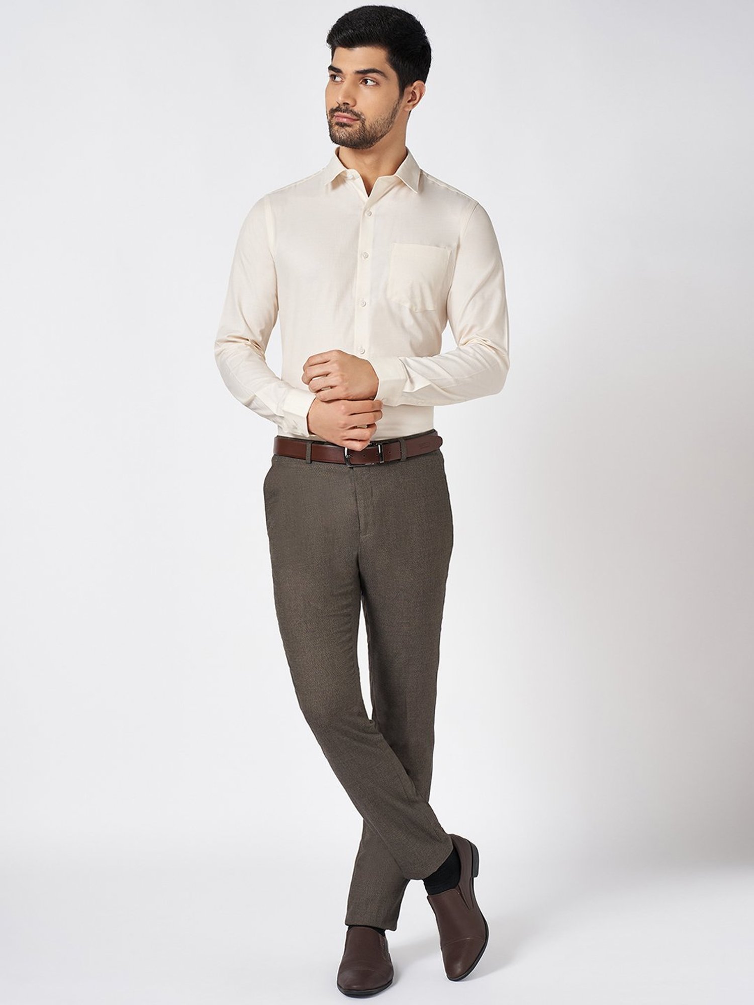 Peregrine by Pantaloons Banana Crepe Cotton Slim Fit Tie - Dye Shirt