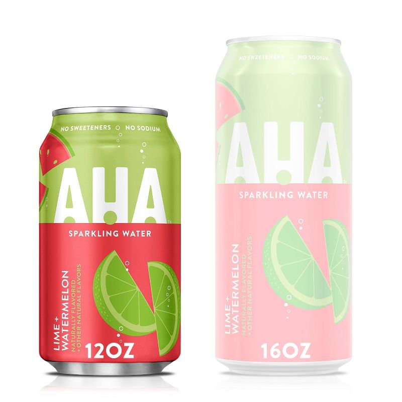 AHA Lime + Watermelon Sparkling Water - 8pk/12 fl oz Cans