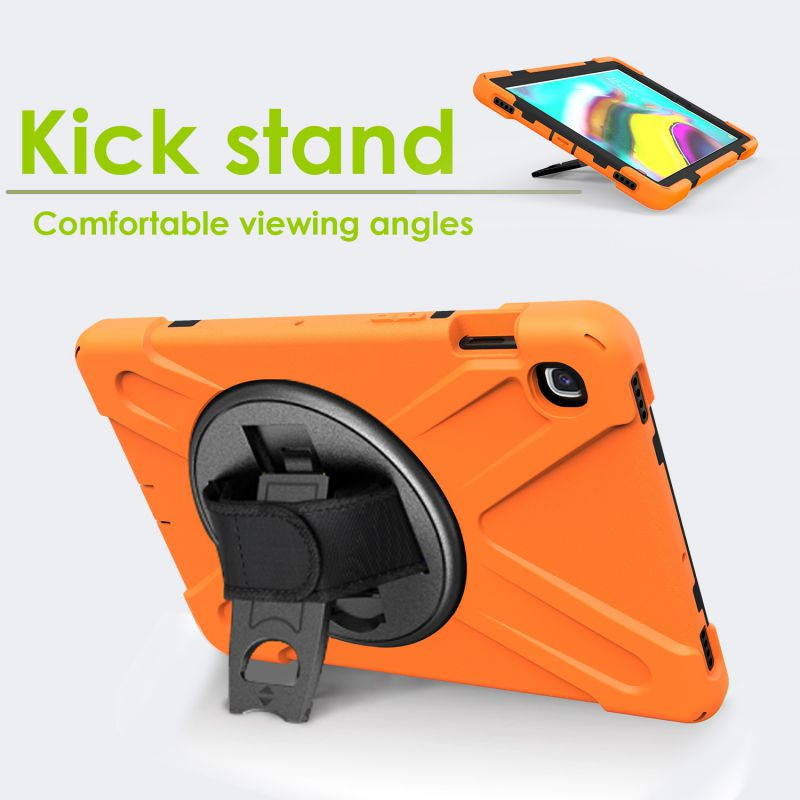 Galaxy Tab A 10.1 Case, Fits 2019 T510/T515 Shockproof Heavy Duty Shield Case Kickstand, Shoulder Strap Sling, Hand/Palm Strap For Samsung Galaxy Tab A 10.1 (2019) SM-T510 / SM-T515 (Red)