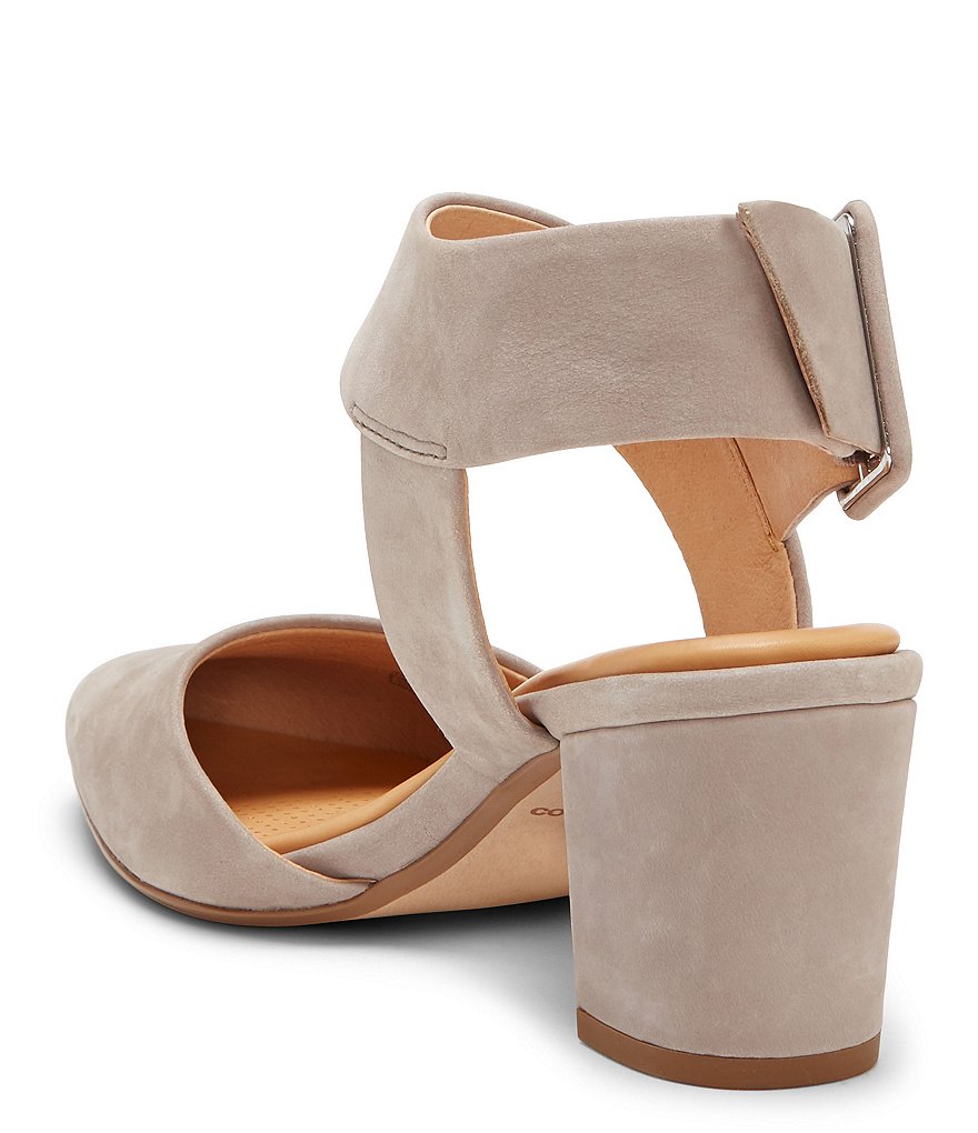 Riina Suede Asymmetrical Block Heel Pumps