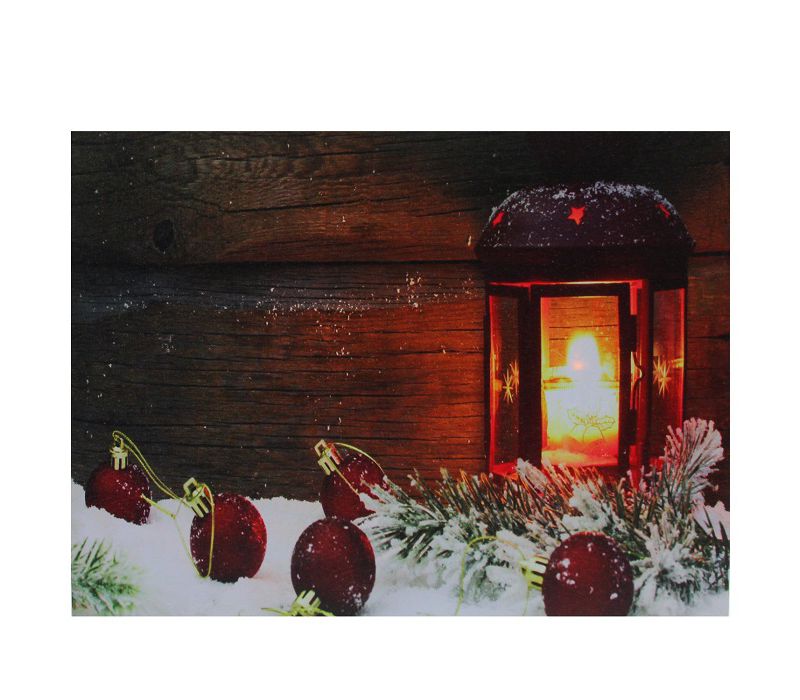 Northlight LED Lighted Spring Bamboo Candle in Vase Canvas Wall Art 15.75" x 11.75"