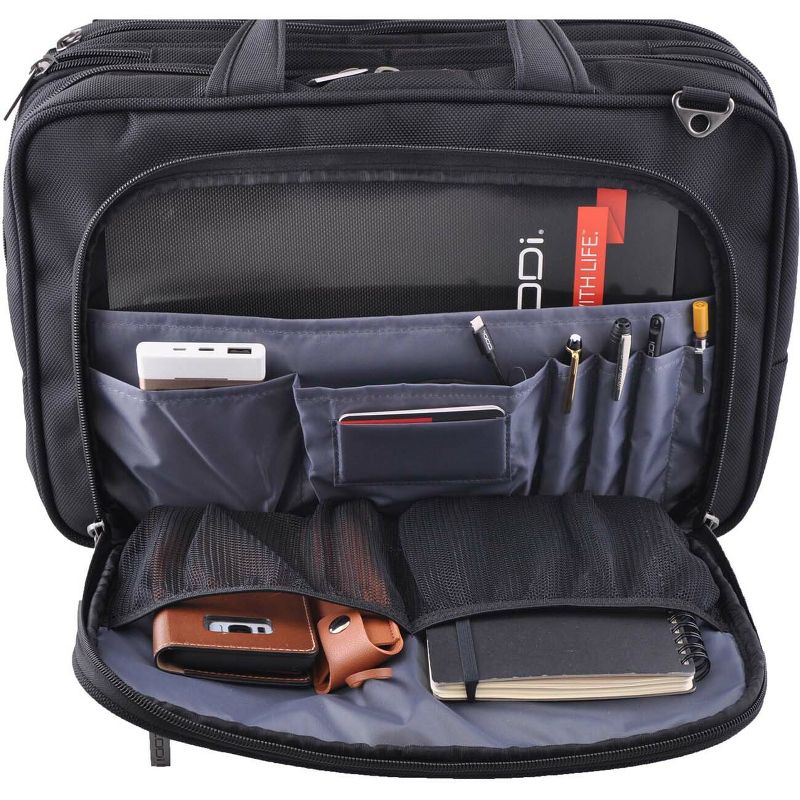 Codi Phantom Carrying Case (Messenger) for 16" Notebook - Black - Ballistic Nylon, Leather Handle - Checkpoint Friendly