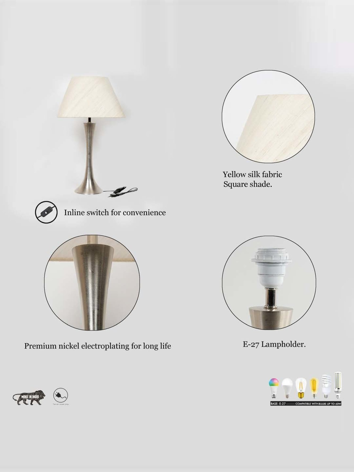 Kapoor E Illuminations Green Study Table Lamp - Set of 1