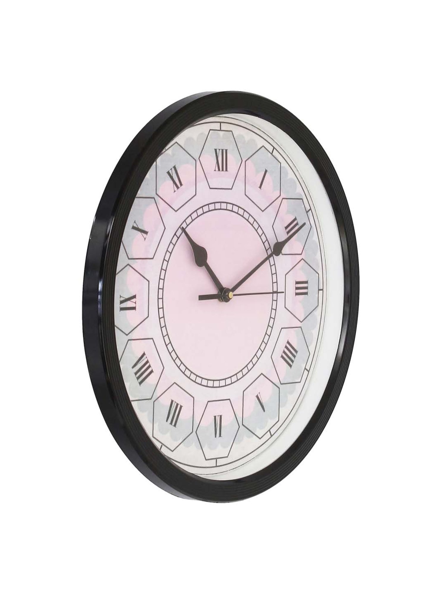 eCraftIndia Designer Round Analog Black Wall Clock