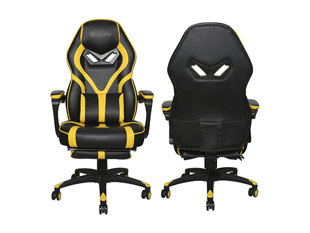 Gaming Chair, Racing Style Computer Desk Chair Padded Armrests Ergonomic Lumbar Support Adjustable Height