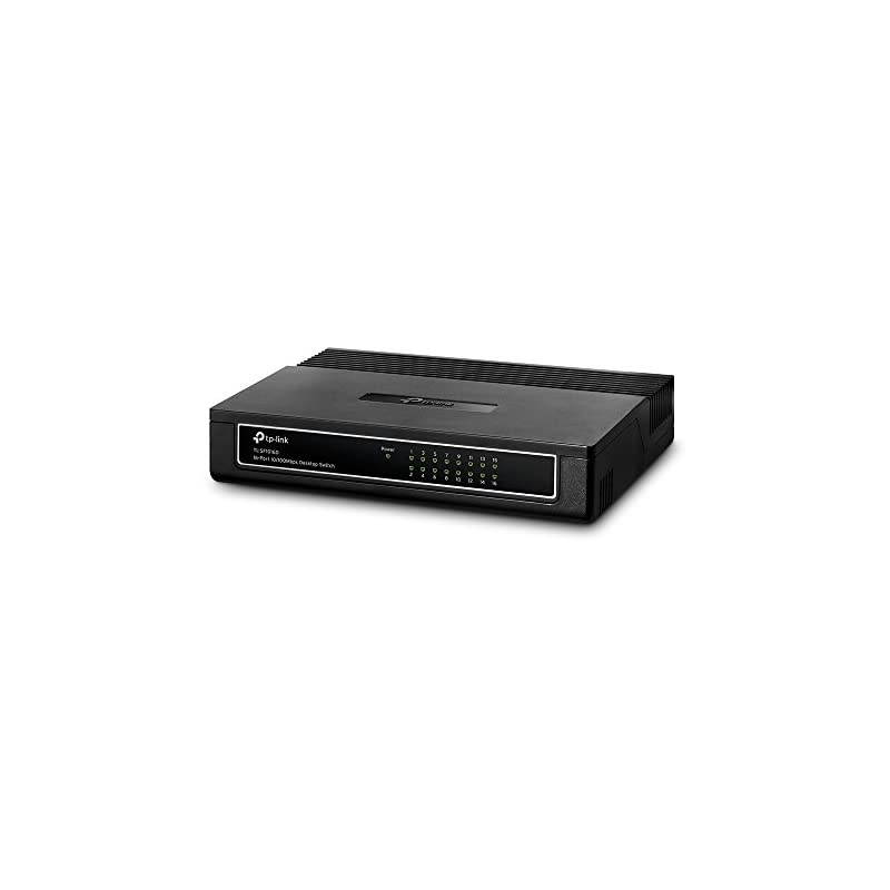 16 Port 10/100Mbps Fast Ethernet Switch | Desktop or Wall-Mounting | Plastic Case Ethernet Splitter | Unshielded Network Switch | Plug and Play | Fanless Quiet | Unmanaged (TL-SF1016D)