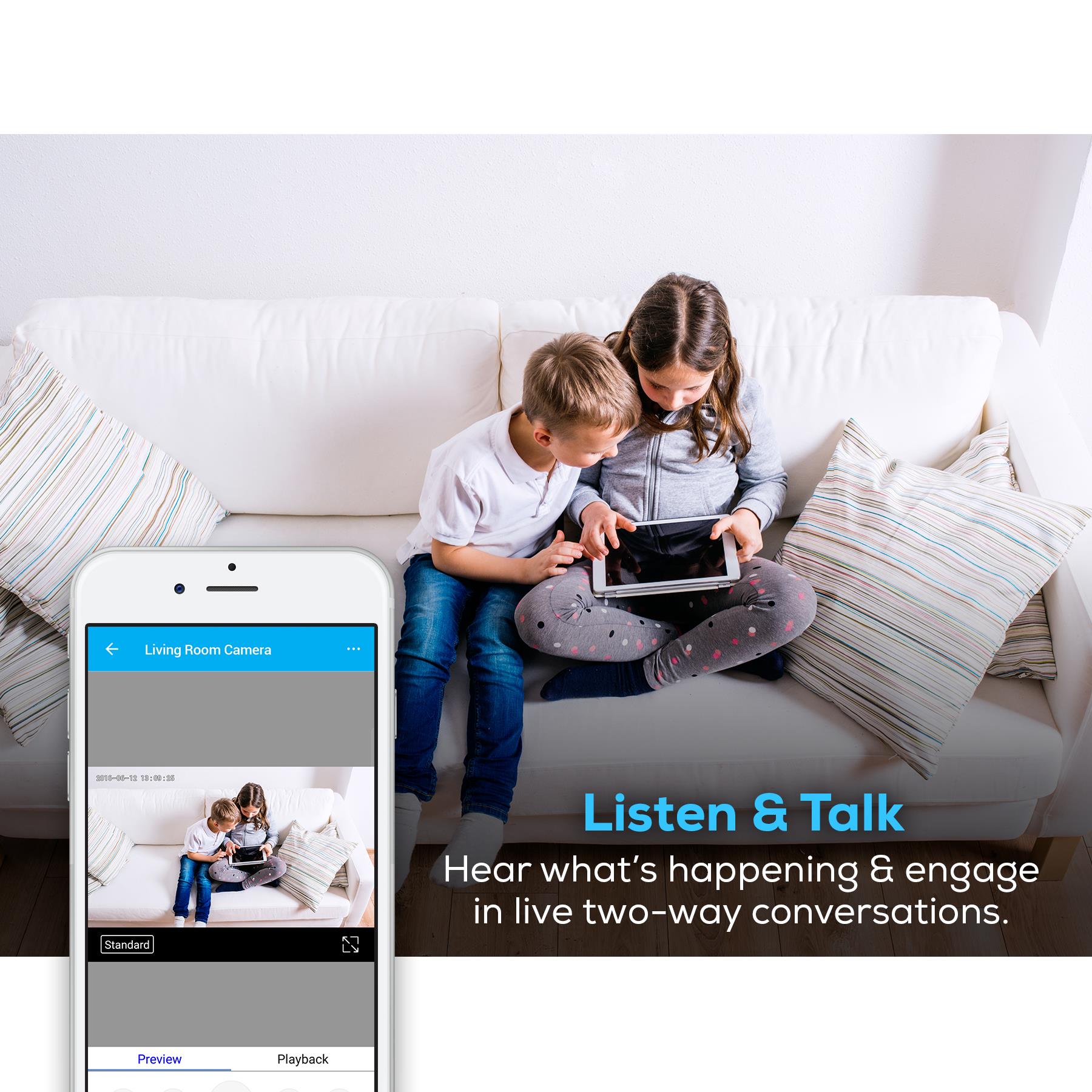 Geeni SENTINEL 1080p HD Pan & Tilt Security Camera &ndash; Indoor Security Camera for Home Security &ndash; No Hub Required &ndash; Works with Amazon Alexa, Google Assistant & Microsoft Cortana, Requires 2.4 GHz Wi-Fi