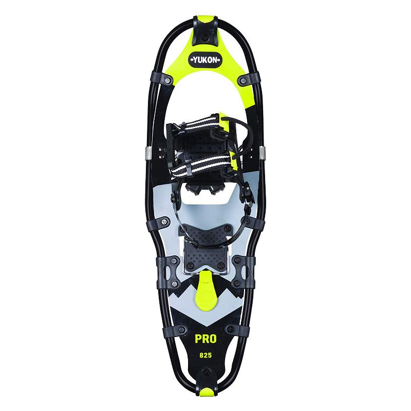 Yukon Charlie's Pro Series Heavy Duty Men's Snowshoe Kit w/ Poles and Bag, Black/Yellow