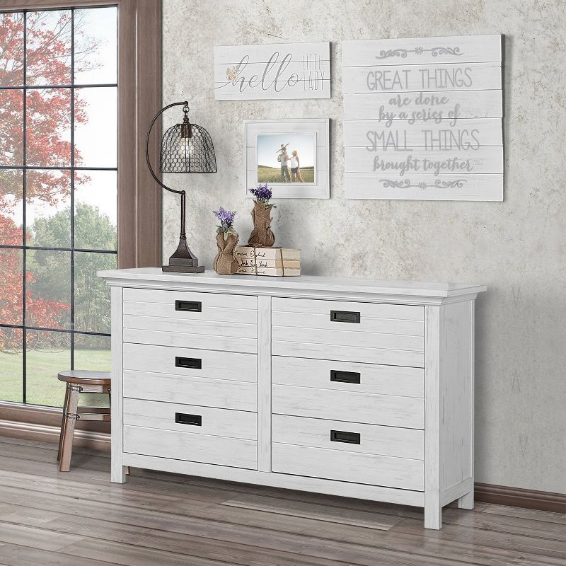 Evolur Waverly Double Dresser - Weathered White