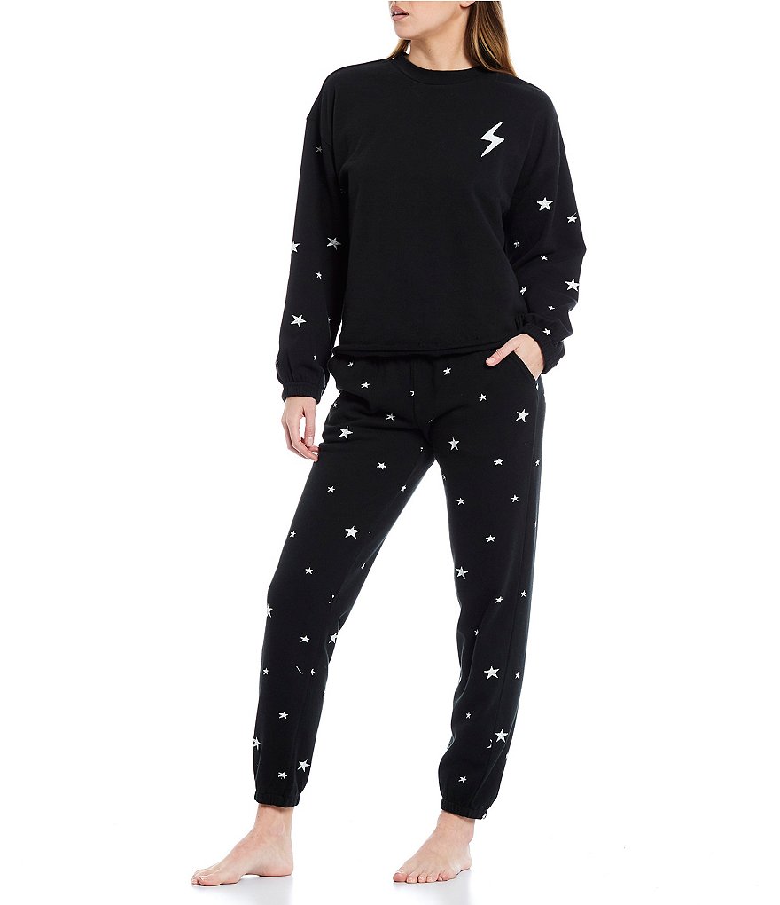 PJ Salvage Embroidered Star French Terry Coordinating Sleep Top