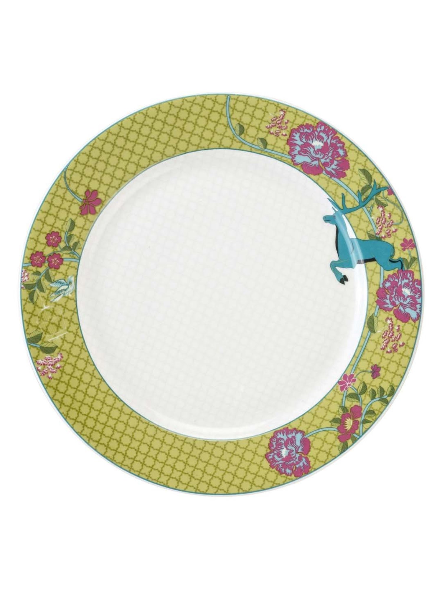 India Circus Multicolor Ceramic Dinner Plate - Set of 1