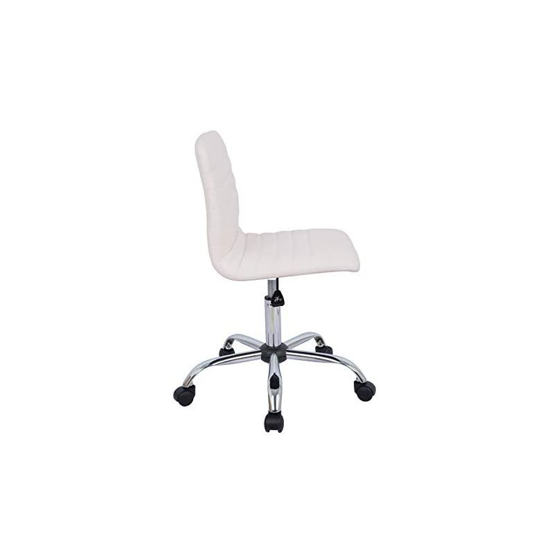 Basics Modern, Low-Back, Adjustable, Swivel, Armless Office Task Desk Chair with Casters, White