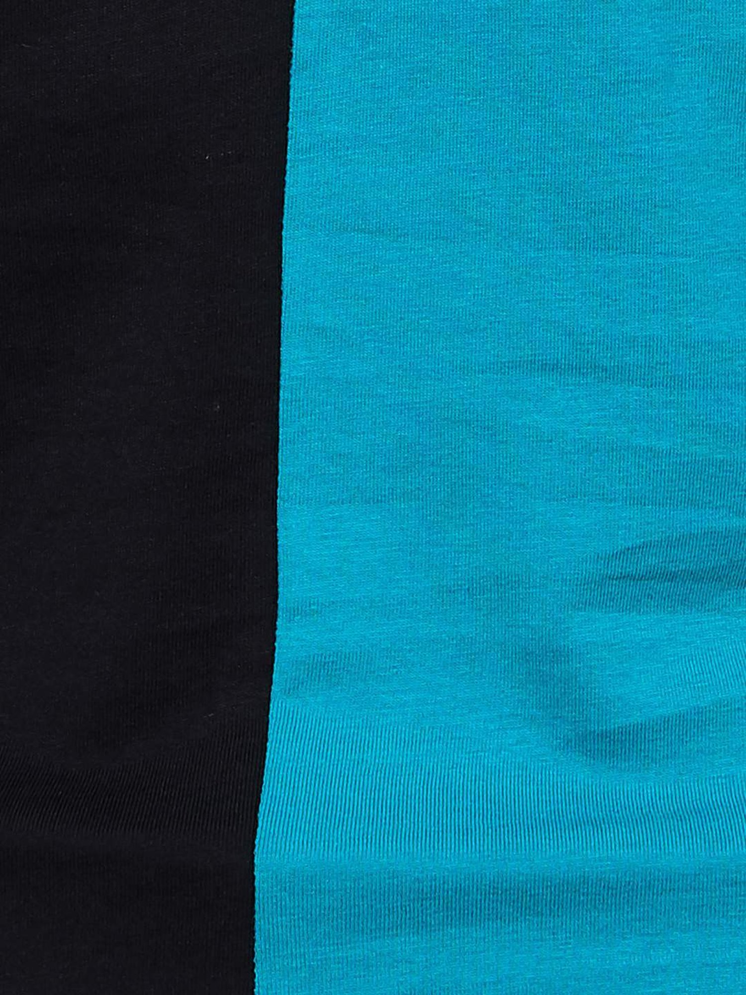 BOSSINI Teal Cotton Regular Fit Colour Block T-Shirt