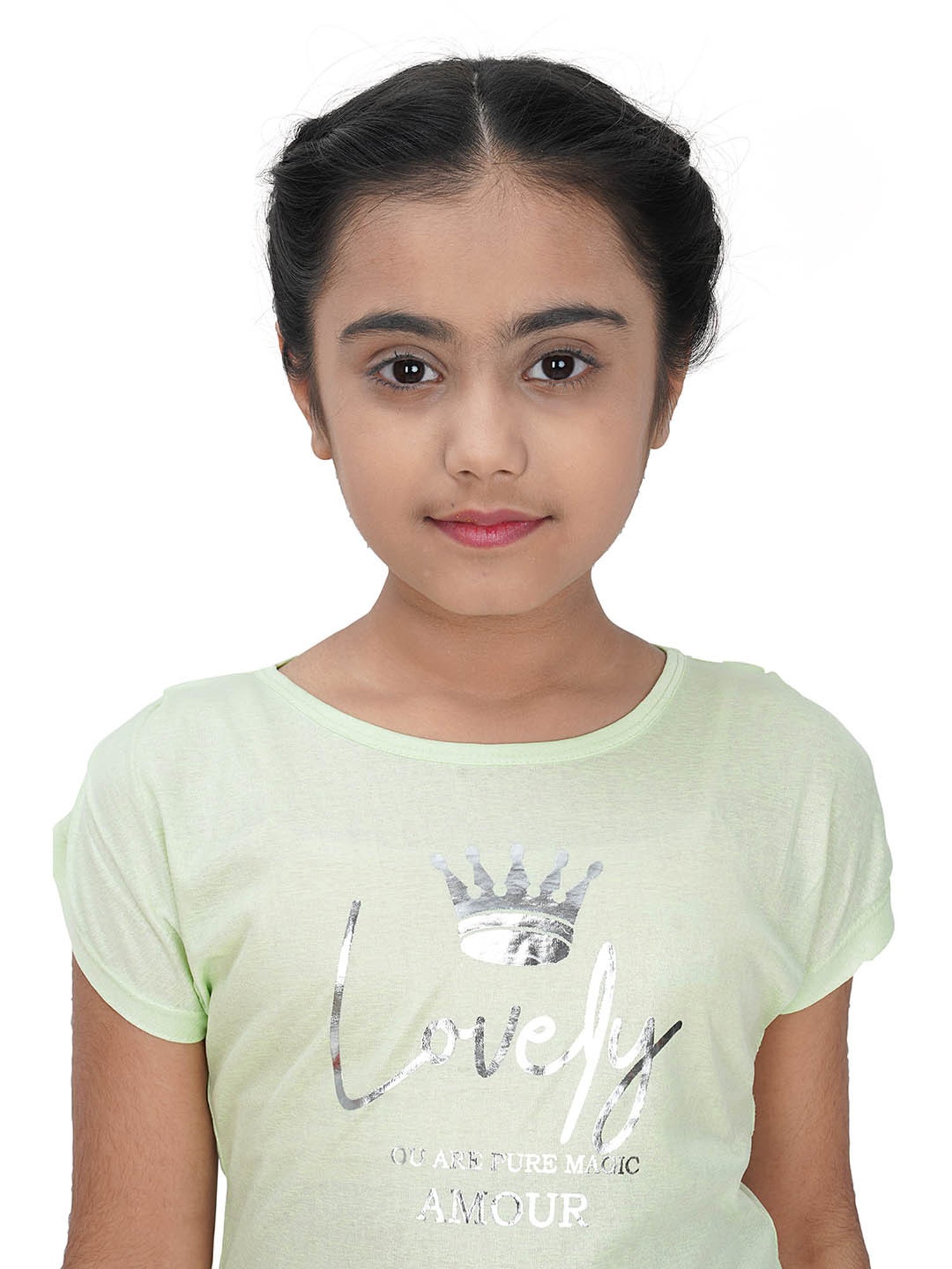 Tiny Girl Light Green Printed Top