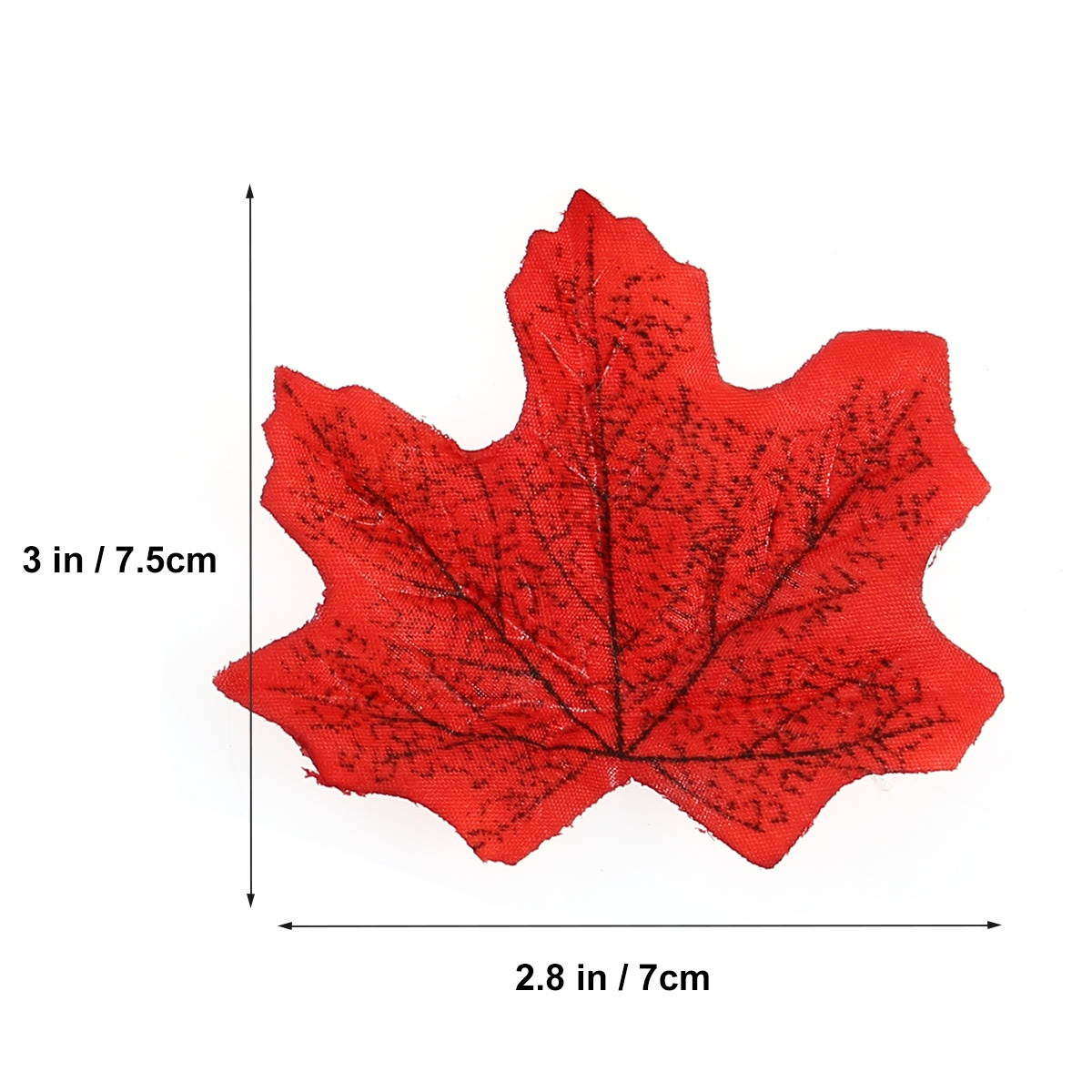 50Pcs Artificial Maple Leaves Cloth Fake Maple Leaves Simulation Props for Party Wedding Decoration (Red)