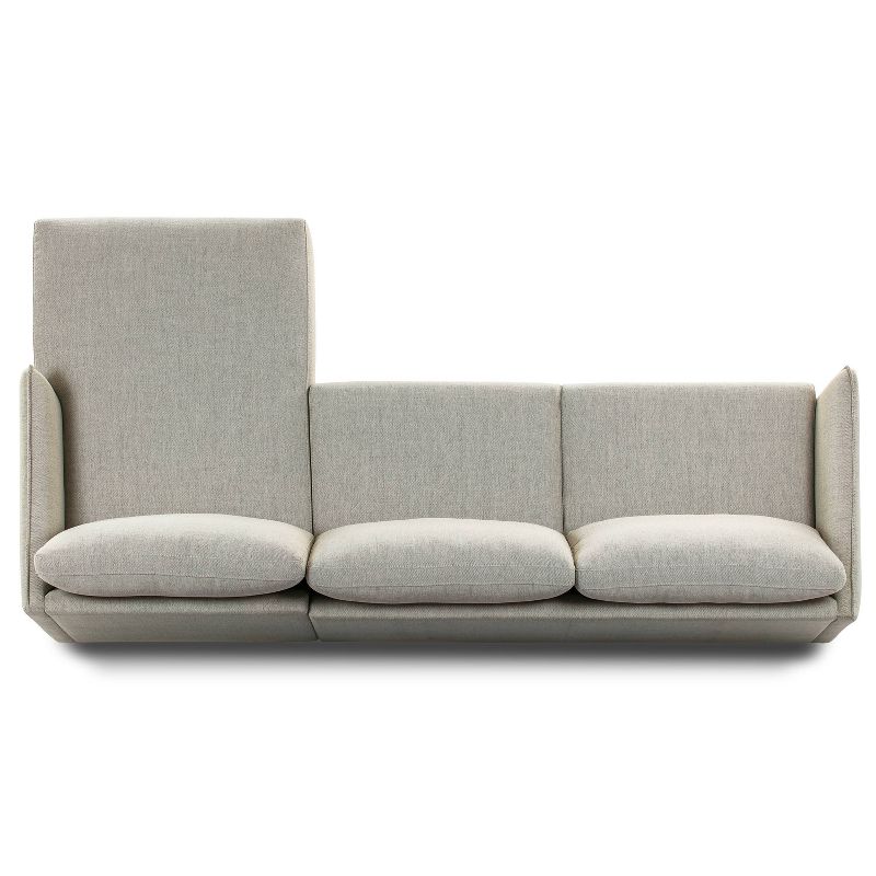 5pc French Seamed Sectional Mona Abstract Gray - Project 62™