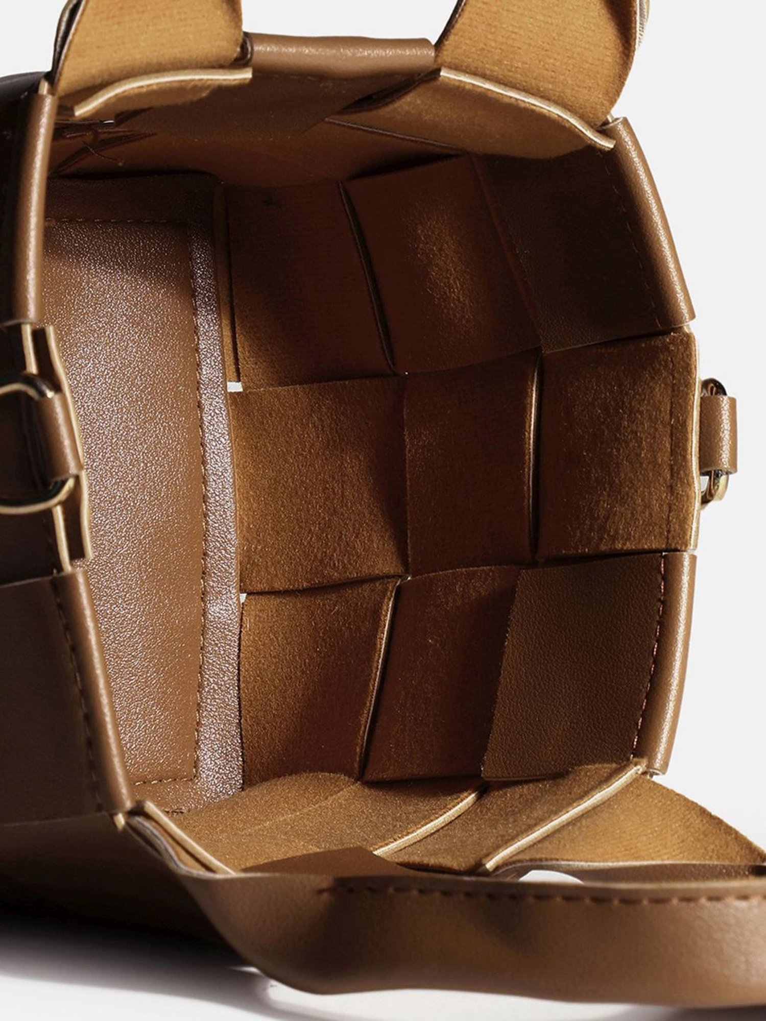 HauteSauce Brown Textured Small Handbag