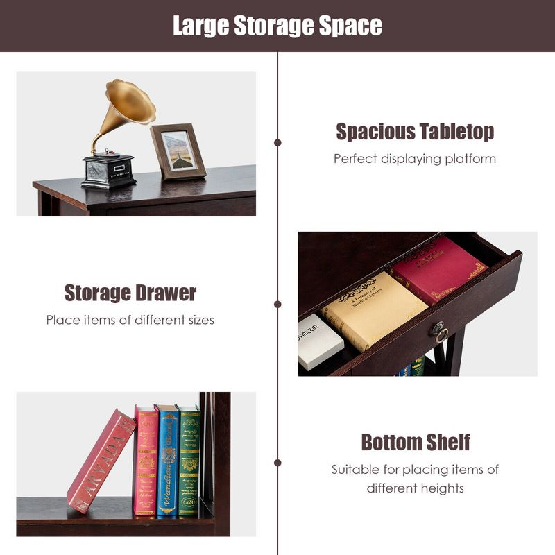 Valeri Modern Flared Glass Top Sofa Table Satin Plated - HOMES: Inside + Out