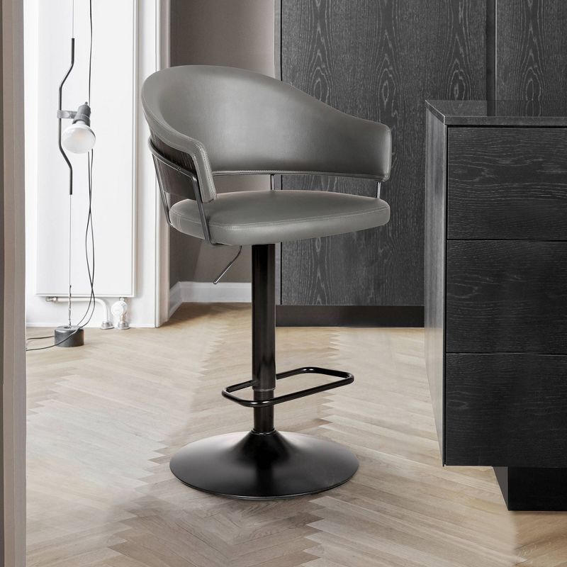 Brody Adjustable Swivel Barstool Gray - Armen Living