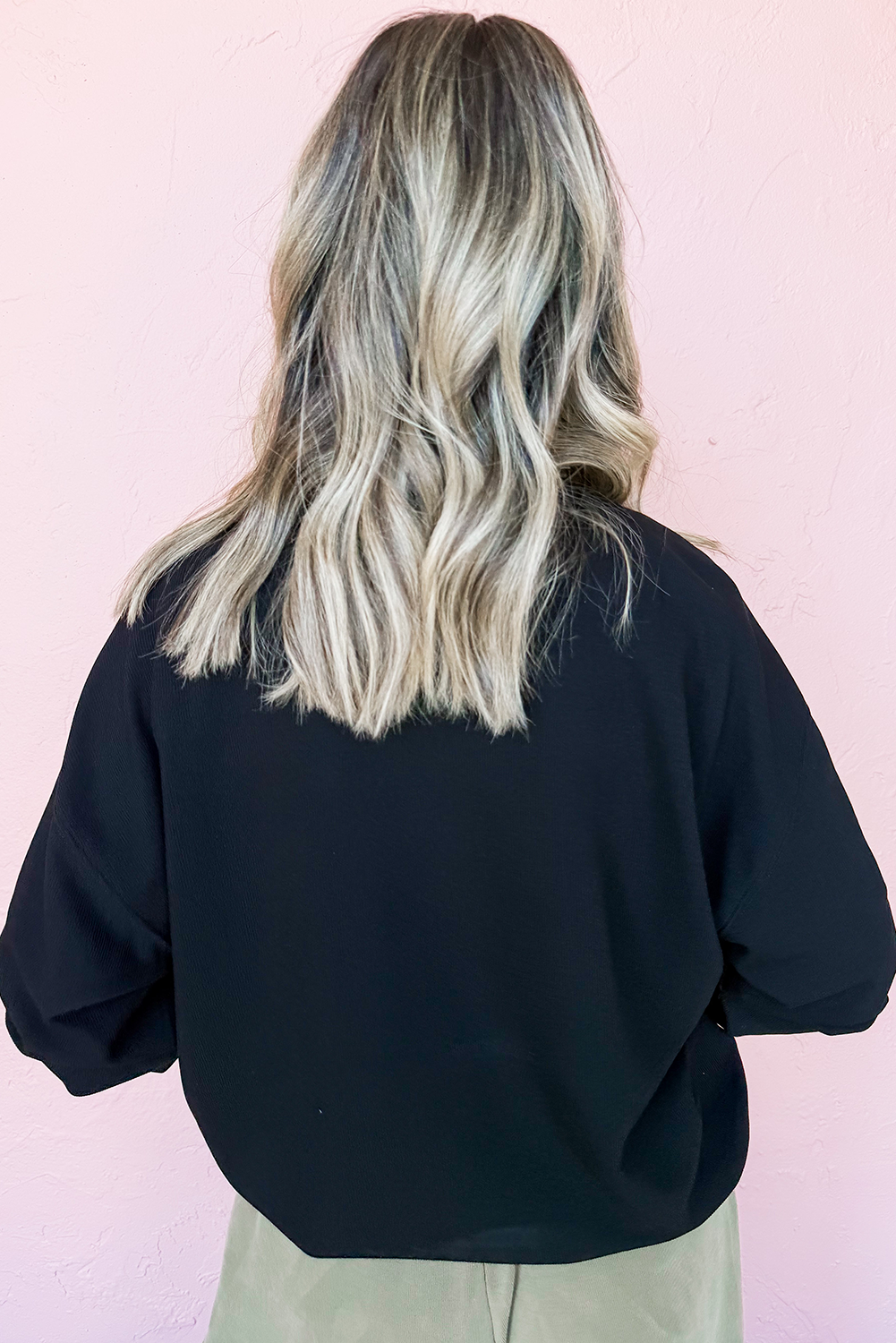 Gray Xmas Candy Cane Sequins Graphic Corded Sweatshirt