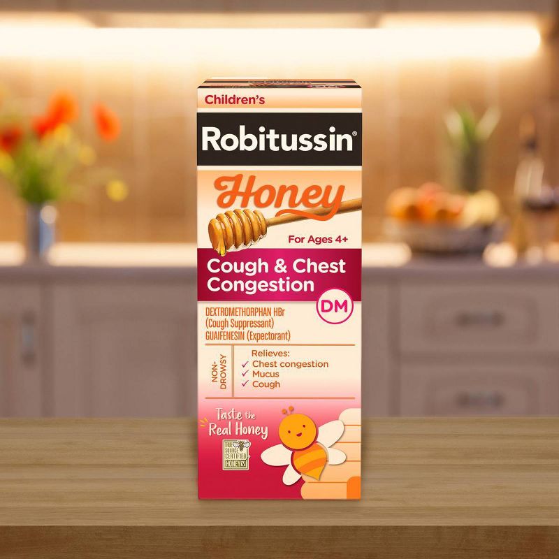 Children's Robitussin Cough & Chest Congestion DM Relief Liquid - Dextromethorphan - Honey - 4 fl oz