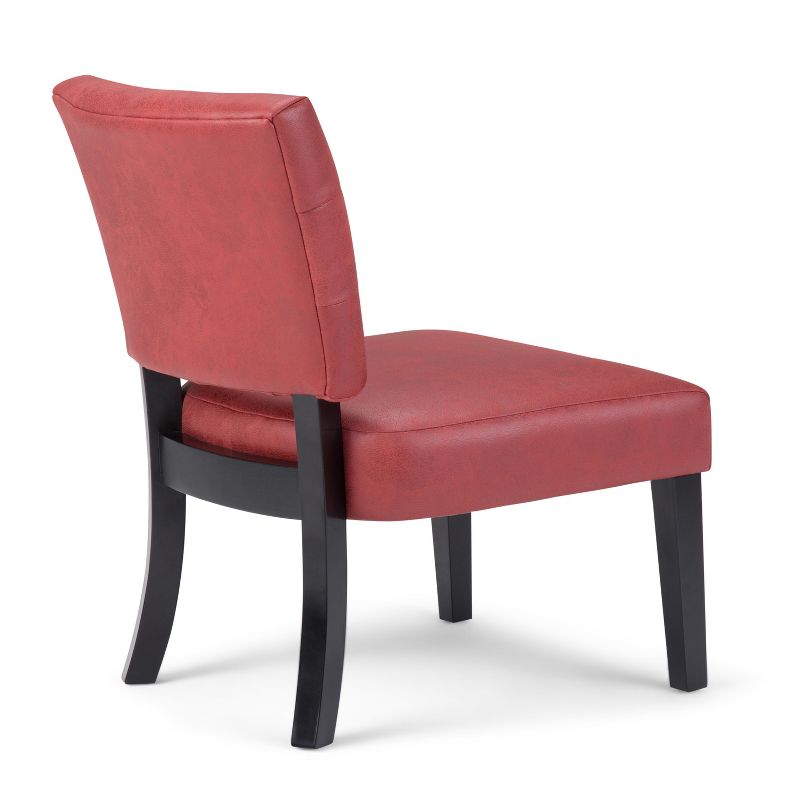 24" Barkley Accent Chair Ruby Red Faux Air Leather - WyndenHall