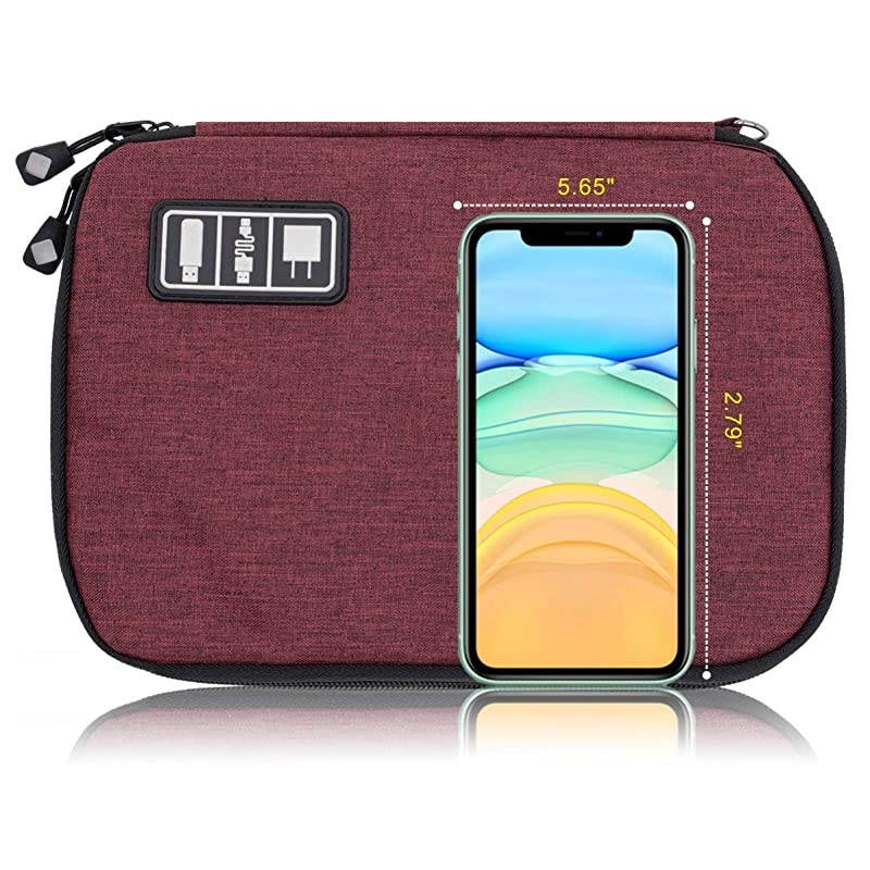 Cable Organizer Bag Waterproof Portable Electronic Organizer for USB Cable Cord Phone Charger Headset Wire SD Card,5pcs Cable Ties