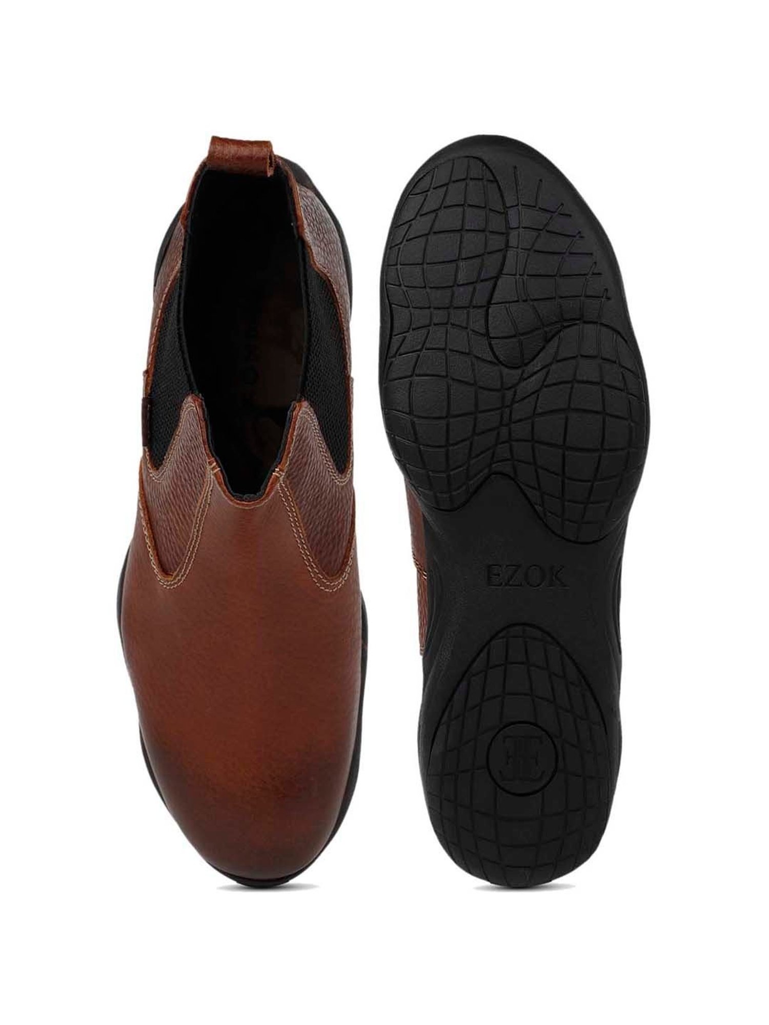 EZOK Men's Tan Chelsea Boots