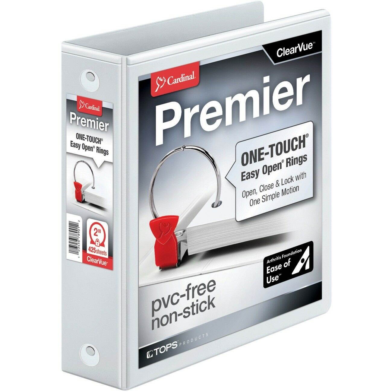 Cardinal Easyopen Clearvue Locking Round Ring Binder - Letter - 8.50" X 11" -