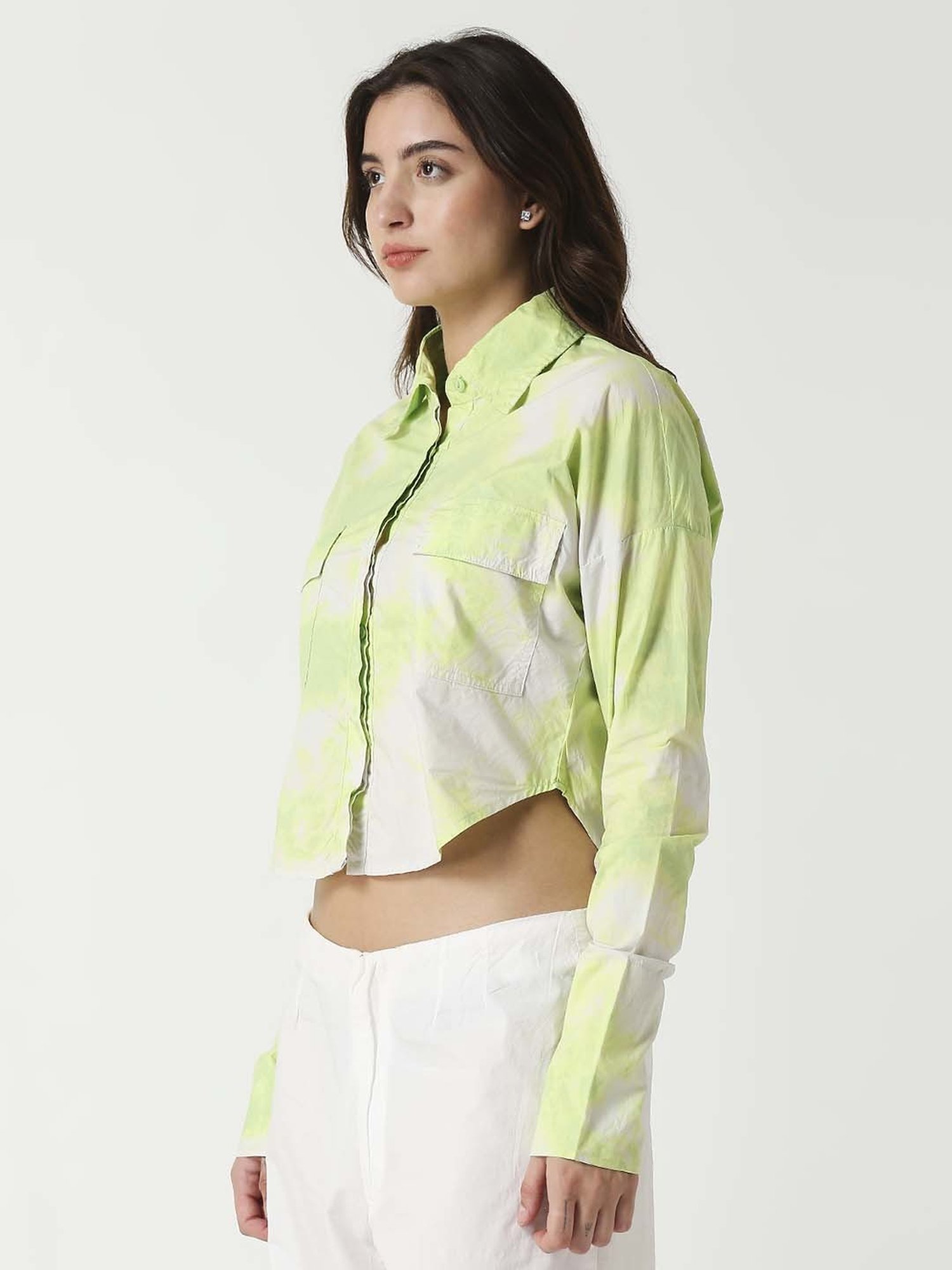 Remanika Green Cotton Tie & Dye Shirt