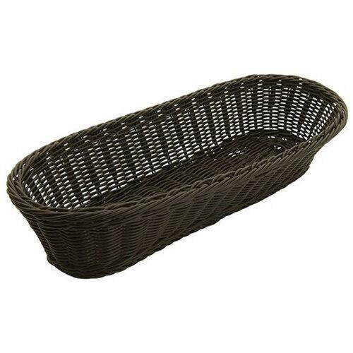 Winco PWBK-156V, 15-Inch Oval Polypropylene Woven Baskets, Black, 6-Piece Pack