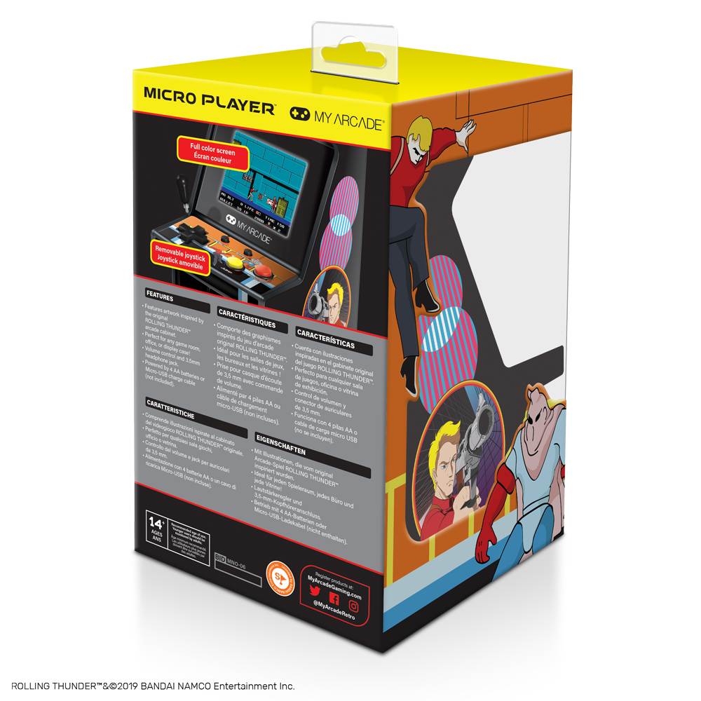 My Arcade Rolling Thunder Micro Player Licensed Collectible 6.75 Inch Mini Retro Arcade Machine Cabinet