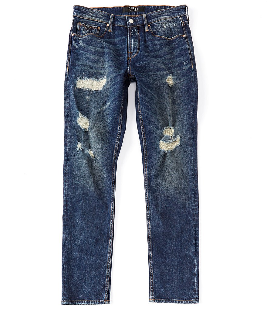 Guess Slim Tapered Premium Destroyed Jeans