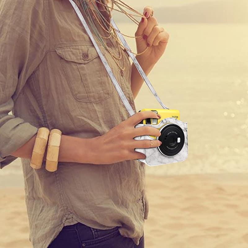 Protective Case for Fujifilm Instax Mini 70 - Premium Vegan Leather Bag Cover for Fujifilm Instax Mini 70 Instant Film Camera with Removable Adjustable Strap, Vintage Black