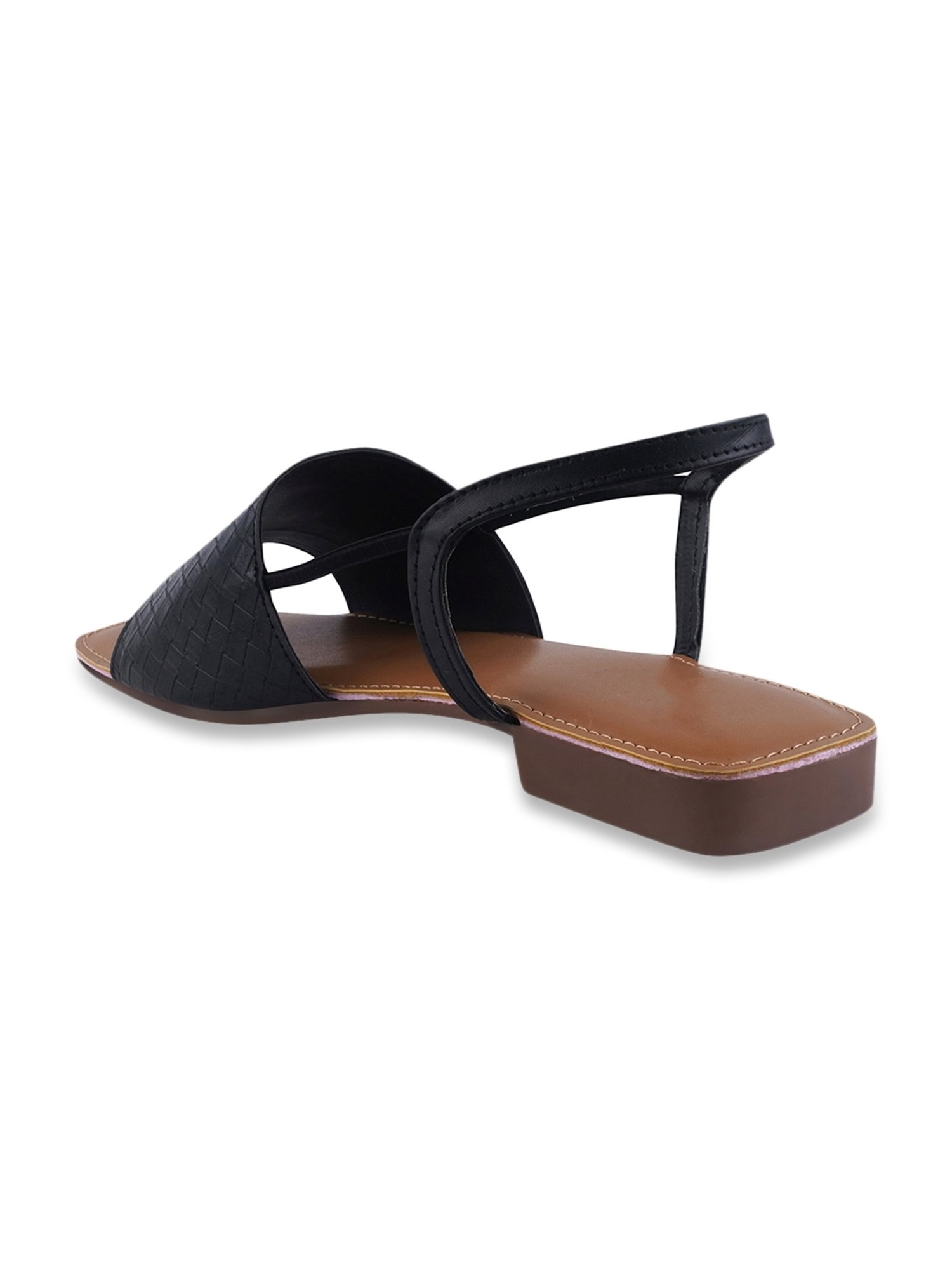 The White Pole Women's Black Sling Back Sandals