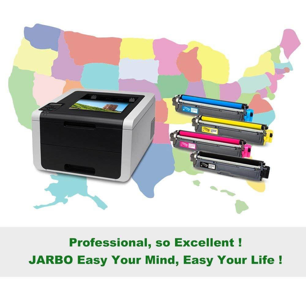 JARBO Compatible for Brother TN221 TN-221 TN225 TN-225 Toner Cartridge, 1 Set(1 Black, 1 Cyan, 1 Magenta, 1 Yellow), Use with Brother HL-3140CW HL-3170CDW HL-3180CDW MFC-9130CW MFC-9330CDW MFC-9340CDW