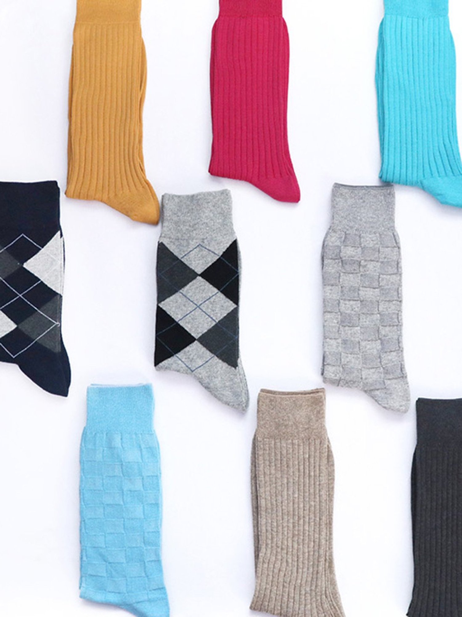 BALENZIA Multicolor Self Design Crew And Ankle Length Socks - Pack of 15