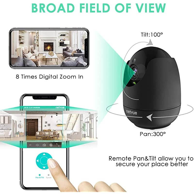 Camera1080P FHD Pet Camera with Phone App PanTilt Zoom Puppy Camera with 2Way Audio AI Human Detection Night Vision Cloud Storage TF Card Work with Alexa Wireless Security Camera for Home