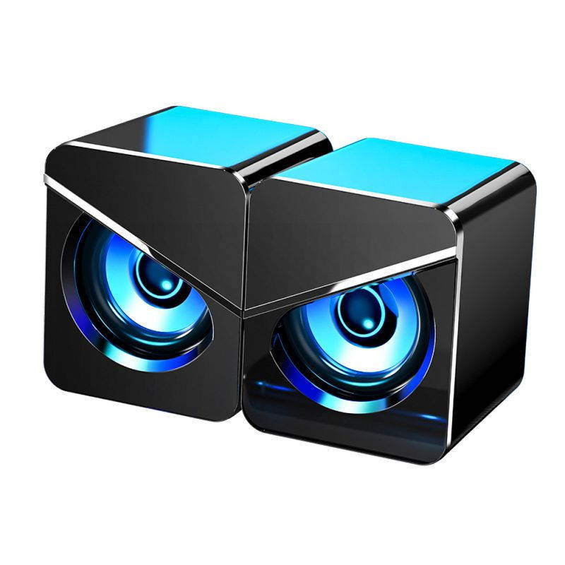 USB Wired Computer Speaker Subwoofer Stereo Colorful Led Light Small Sound Box Personalized Music Player For PC Laptop