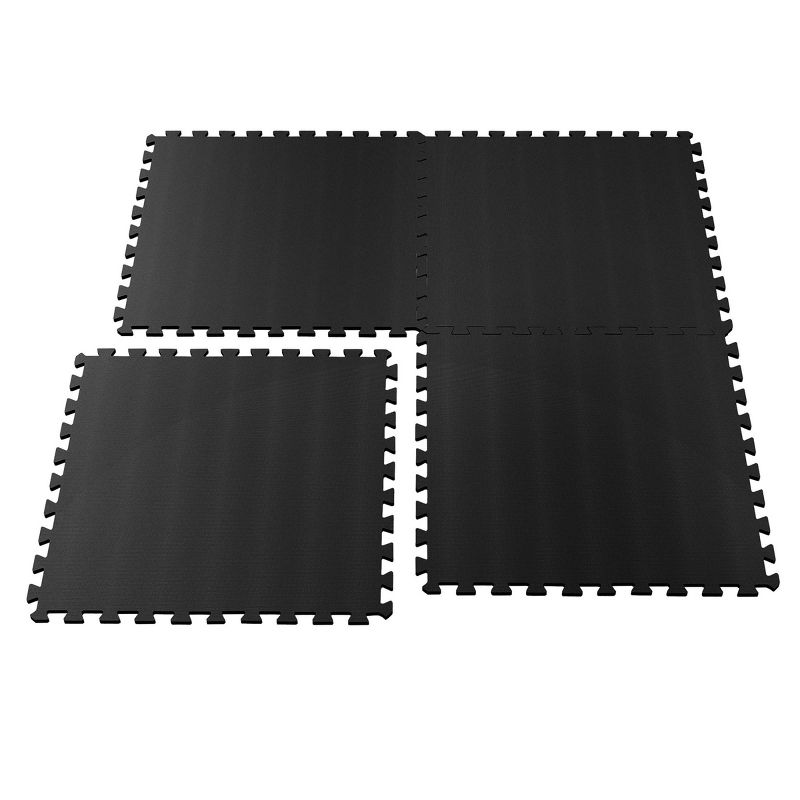 Trademark Global 4pc Stalwart Ultimate Comfort Black Foam Flooring