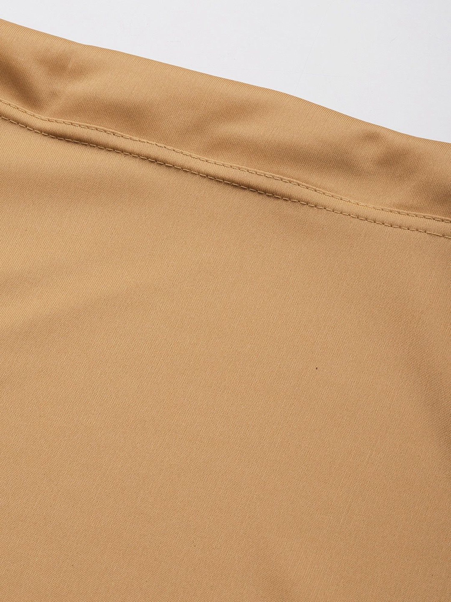 Ms.Lingies Beige Plain Saree Shapewear