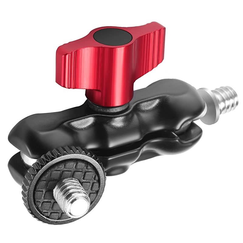 Mini MultiFunction Double Ball Head with Shoe Mount and 14inch Screw for DSLR Camera LCD Monitor LED Lights Portable Durable Adapter Mount Made of Aluminum Alloy and Stainless Steel